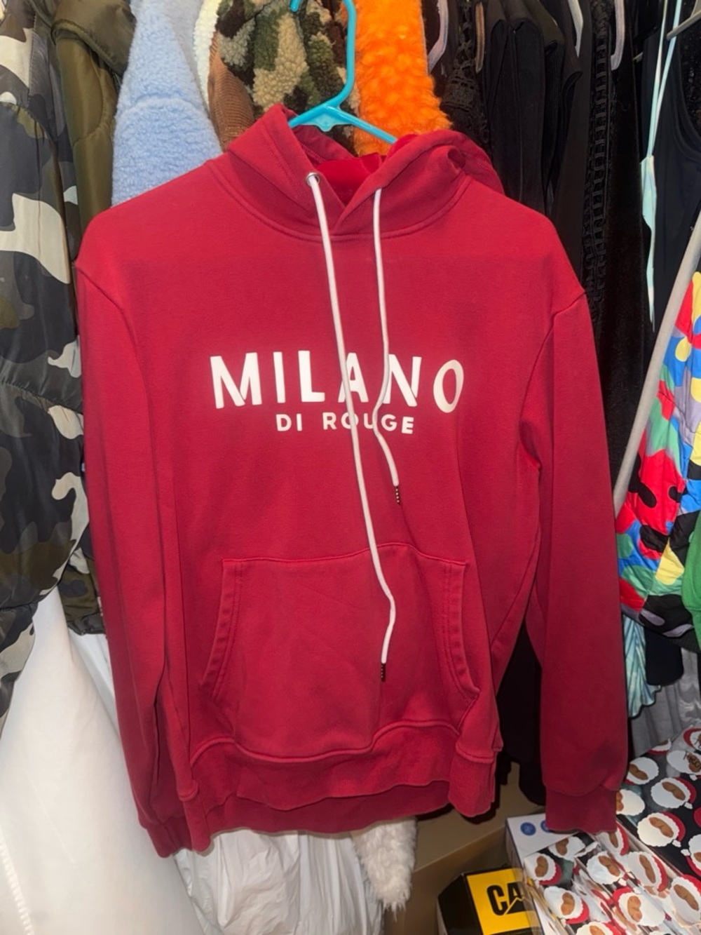 Milano Di Rouge Burgundy Pullover Hoodie with White Logo